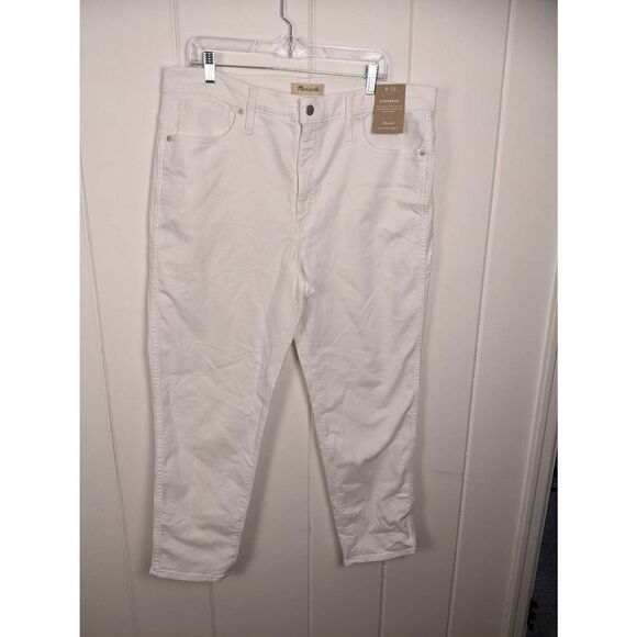 Madewell Denim - Madewell Women's White Stovepipe High Rise Stretch Ankle Jeans Size 33 NWT
